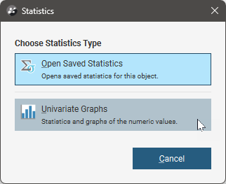 Statistics Options Viewing Statistics on Structural Data