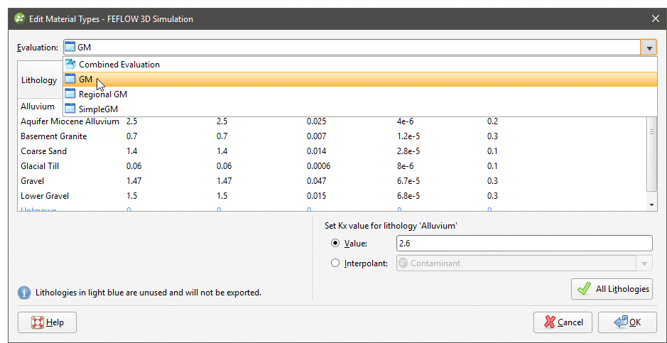 Feflow Material Types